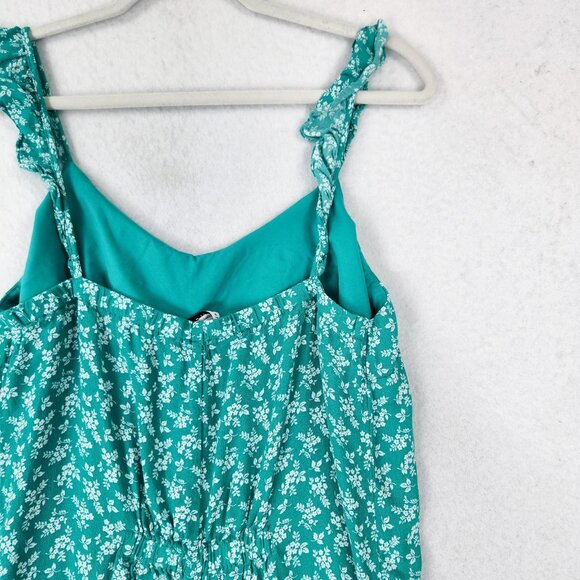 The Nines by HATCH Maternity Jumpsuit Womens Small Green Floral Ruffle Strap - Picture 8 of 11